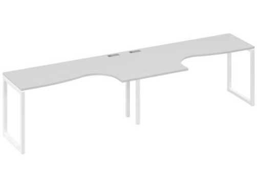 Рабочая станция эргономичная (2х160) Мира Одри, цвет серый + белый