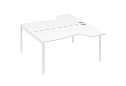 Рабочая станция эргономичная 2х160 Классика Мира Лофт, цвет белый премиум + белый