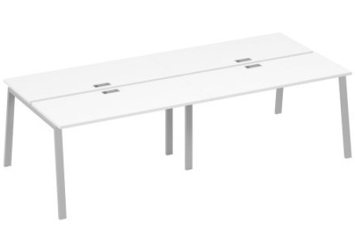 Рабочая станция 4х140 Мира Трио, цвет белый премиум + серый