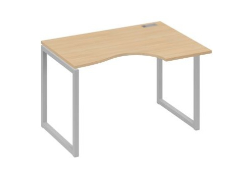 Стол эргономичный правый Мира Одри, цвет натуральный дуб + серый
