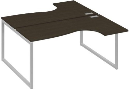 Рабочая станция эргономичная (2х160) Мира Одри, цвет венге + серый