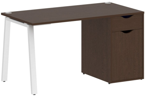 Стол письменный с тумбой, цвет венге + белый