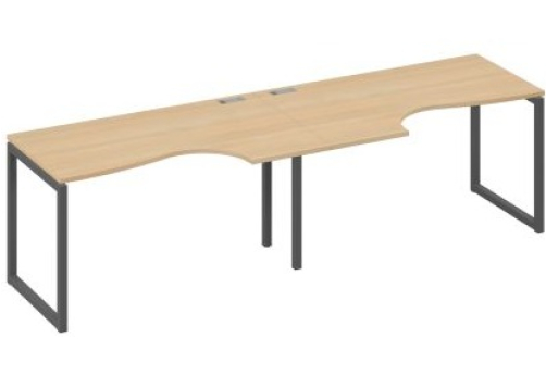 Рабочая станция эргономичная (2х140) Мира Одри, цвет натуральный дуб + антрацит
