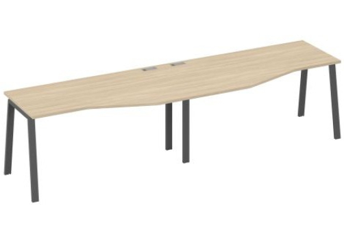 Рабочая станция эргономичная (2х160) Мира Нумо, цвет дуб скандинавский + антрацит