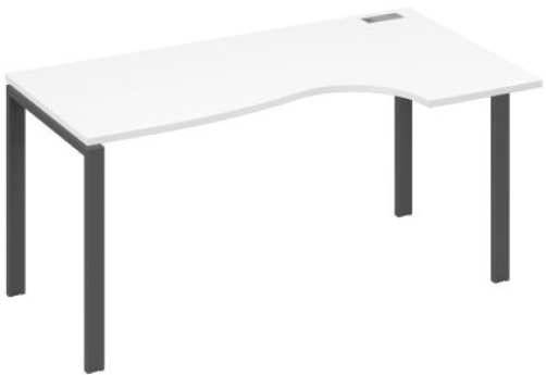 Стол эргономичный правый Мира Нумо, цвет белый премиум + антрацит