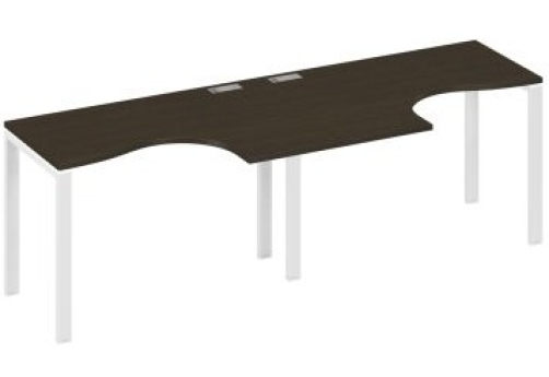 Рабочая станция эргономичная (2х120) Мира Нумо, цвет венге + белый