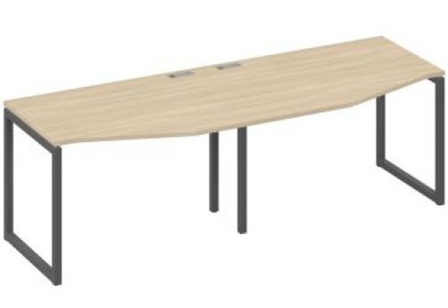 Рабочая станция эргономичная (2х120) Мира Одри, цвет дуб скандинавский + антрацит