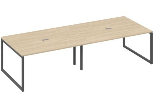 Стол для переговоров прямоугольный Мира Одри, цвет дуб скандинавский + антрацит