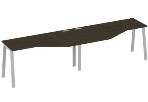 Рабочая станция эргономичная 2х160 Мира Трио, цвет венге + серый