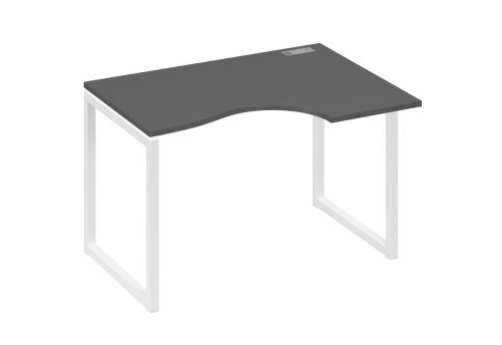 Стол эргономичный правый Мира Одри, цвет антрацит премиум + белый