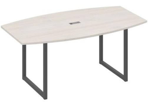 Стол для переговоров фигурный Мира Одри, цвет дуб шамони + антрацит