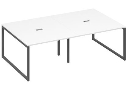 Стол для переговоров прямоугольный Мира Одри, цвет белый премиум + антрацит