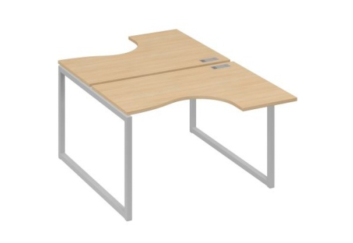 Рабочая станция эргономичная (2х120) Мира Одри, цвет натуральный дуб + серый