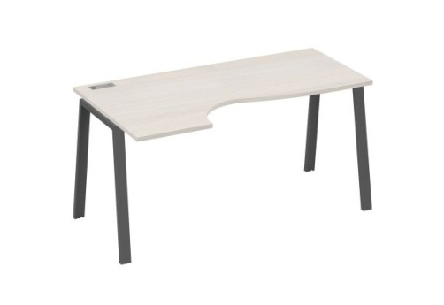 Стол эргономичный левый 160 Мира Трио, цвет дуб шамони + антрацит