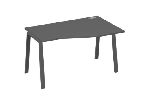 Стол эргономичный правый 140 Мира Трио, цвет антрацит премиум + антрацит