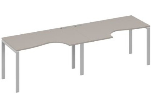 Рабочая станция эргономичная (2х140) Мира Нумо, цвет мокко премиум + серый
