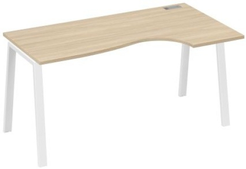 Стол эргономичный правый 160 Мира Трио, цвет дуб скандинавский + белый