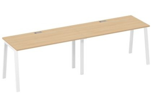 Станция рабочая 2х140 Мира Трио, цвет натуральный дуб + белый