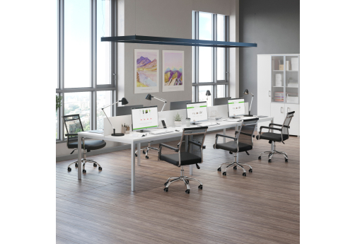 Бенч-система на 6 рабочих мест Сканди Белый, цвет белый