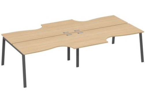 Станция рабочая эргономичная 4х160 Мира Трио, цвет натуральный дуб + антрацит