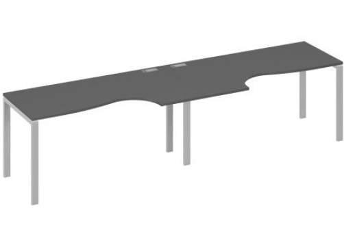 Рабочая станция эргономичная (2х160) Мира Нумо, цвет антрацит премиум + серый