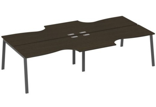 Станция рабочая эргономичная 4х160 Мира Трио, цвет венге + антрацит