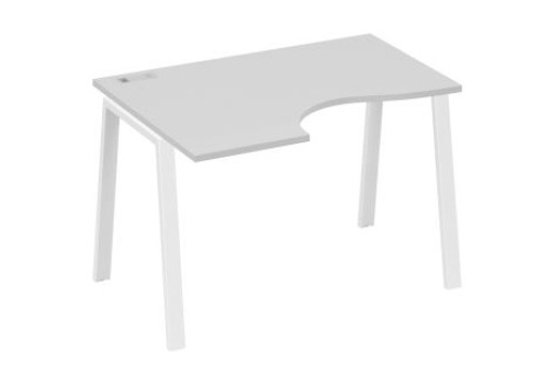 Стол эргономичный левый 120 Мира Трио, цвет серый + белый