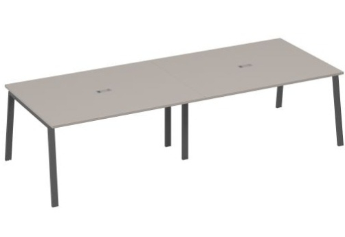 Стол для переговоров Мира Трио, цвет мокко премиум + антрацит