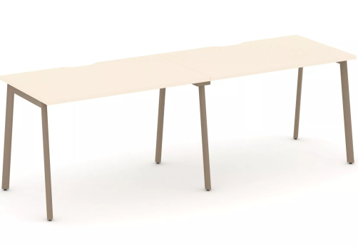 Рабочая станция на 2 места (с вырезом под провода), цвет сатин