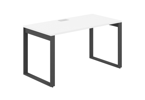 Стол рабочий с лючком Фламинго, цвет белый + антрацит