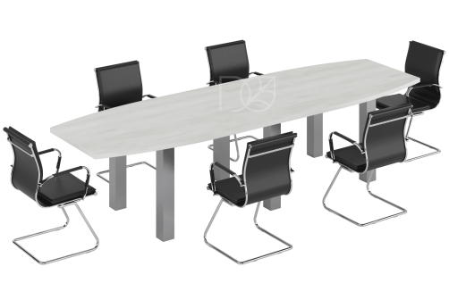 Стол для переговоров, цвет белое дерево