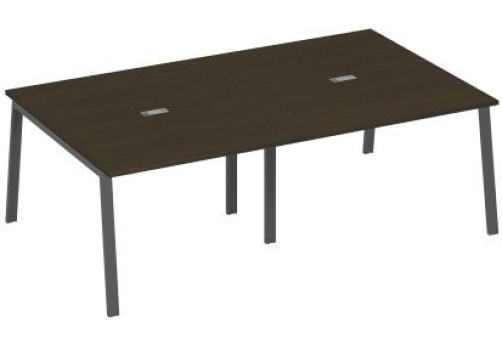 Стол для переговоров Мира Трио, цвет венге + антрацит