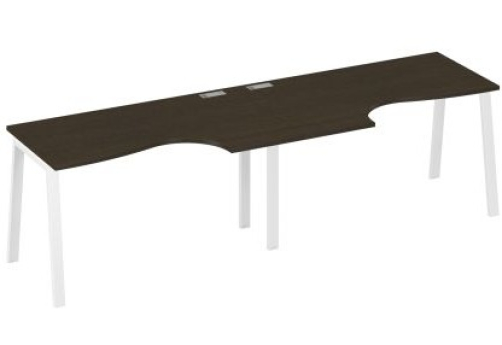 Станция рабочая эргономичная 2х140 Мира Трио, цвет венге + белый