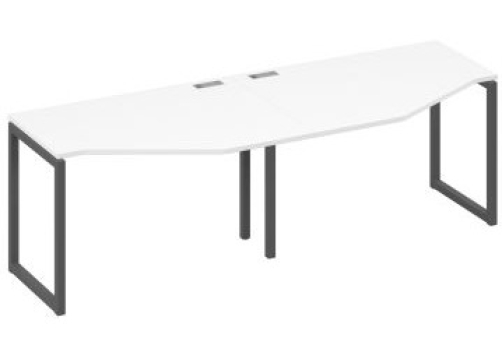 Рабочая станция эргономичная (2х120) Мира Одри, цвет белый премиум + антрацит