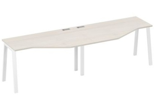 Рабочая станция эргономичная 2х140 Мира Трио, цвет дуб шамони + белый