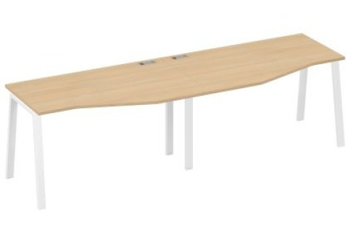 Рабочая станция эргономичная (2х140) Мира Нумо, цвет натуральный дуб + белый