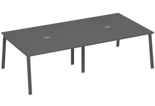 Стол для переговоров Мира Трио, цвет антрацит премиум + антрацит