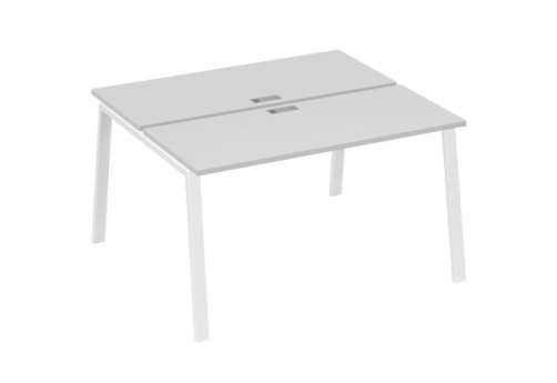 Рабочая станция 2х140 Мира Трио, цвет серый + белый