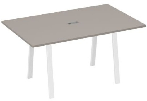 Стол для переговоров 160 Мира Трио, цвет мокко премиум + белый