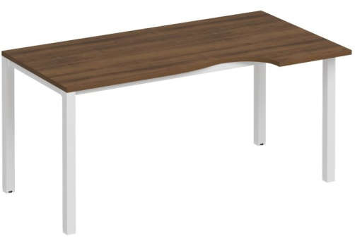 Стол эргономичный правый Прайм Металл 50, цвет орех + белый