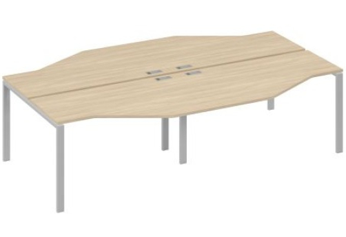 Рабочая станция эргономичная (4х140) Мира Нумо, цвет дуб скандинавский + серый