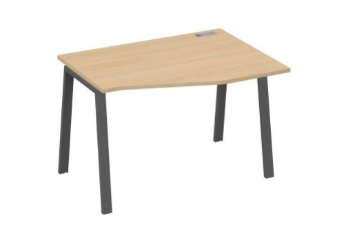 Стол эргономичный правый 120 Мира Трио, цвет натуральный дуб + антрацит