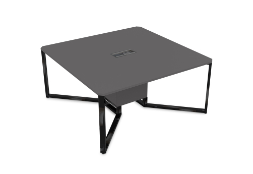 Стол-квадрат, цвет графит + черный-глянец