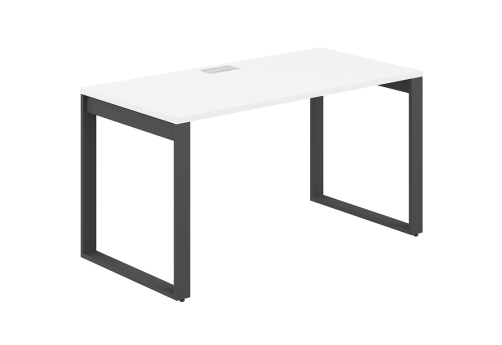 Стол рабочий с лючком Фламинго, цвет белый + антрацит