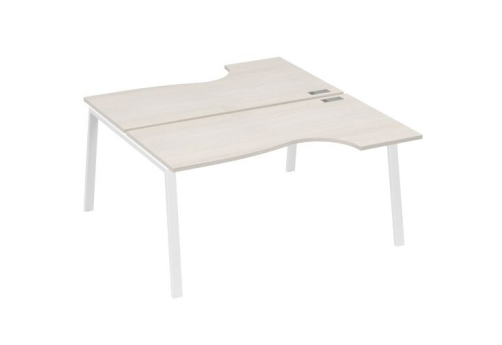 Станция рабочая эргономичная 2х160 Мира Трио, цвет дуб шамони + белый