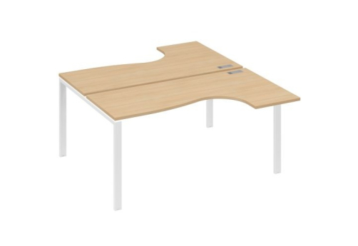 Рабочая станция эргономичная (2х160) Мира Нумо, цвет натуральный дуб + белый