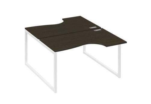 Рабочая станция эргономичная (2х140) Мира Одри, цвет венге + белый