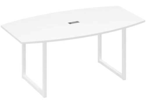 Стол для переговоров фигурный Мира Одри, цвет белый премиум + белый