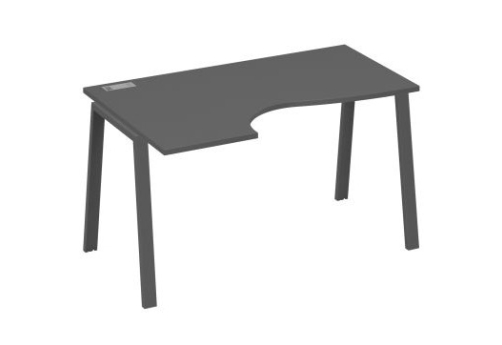 Стол эргономичный левый 140 Мира Трио, цвет антрацит премиум + антрацит
