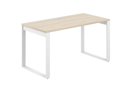 Стол рабочий с лючком Фламинго, цвет акация + белый